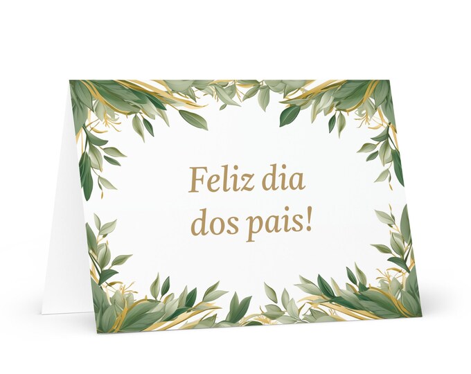Portugese Father's Day card - Portugal greeting with colorful trees plants gift for him spouse husband dad father grandfather daddy fathers