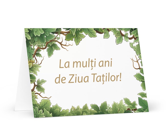 Romanian / Moldovan Father's Day card - Moldova greeting with colorful trees plants gift for him spouse husband dad grandfather love daddy