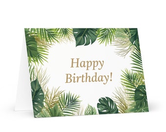 English / Antiguan and Barbudan Birthday Card Botanical - Antigua Barbuda greeting festive wish tree plants gift happy for loved one him her