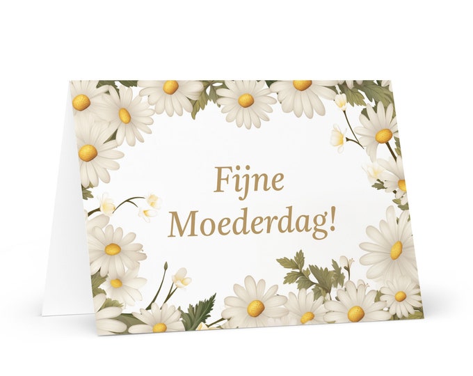 Dutch Mother's Day card - The Netherlands greeting with colorful flowers floral gift for her spouse wife mom mother grandmother love mommy