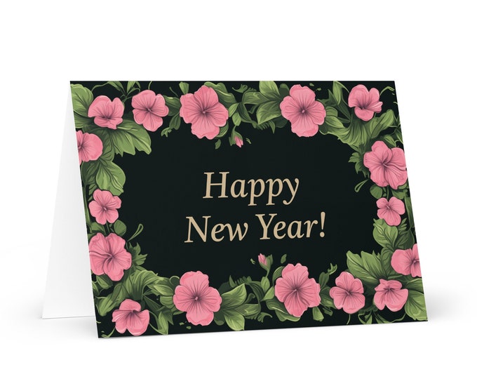 English / Botswana New Year card - Motswana Holiday Greeting Garden Flowers Celebration Happy Festive Heritage Family Friends 2025 Cheers