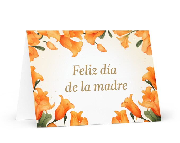 Spanish / Chilean Mother's Day card - Chile greeting with colorful flowers floral gift for her spouse wife mom grandmother mommy