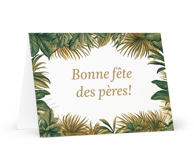 French / Beninese Father's Day card - Benin greeting with colorful trees plants gift for him spouse husband dad father grandfather daddy