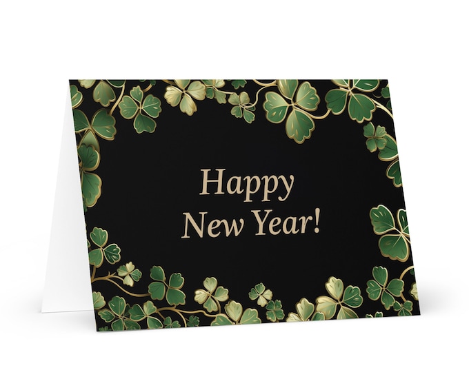 English / Irish New Year card - Ireland Garden Holiday Greeting Garden Flowers Celebration Happy Festive Heritage Family Friends 2025