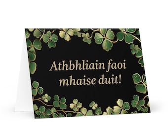 Irish New Year card - Ireland Garden Holiday Greeting Garden Flowers Celebration Happy Festive Heritage Family Friends 2025 Cheers