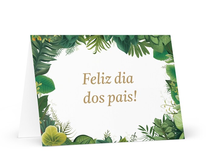 Portugese / Brazilian Father's Day card - Brazil greeting with colorful trees plants gift for him spouse husband dad grandfather daddy
