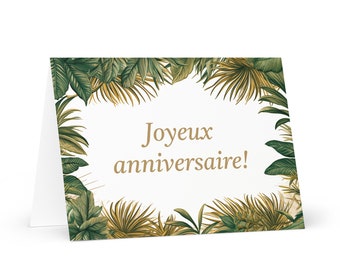French / Beninese Birthday card Botanical - Benin greeting festive wish colorful trees plants gift happy for loved one friend him her mom