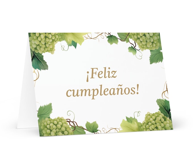Spanish / Argentinian Birthday Card Botanical - Argentina greeting festive wish trees plants gift happy for loved one friend him her mom dad