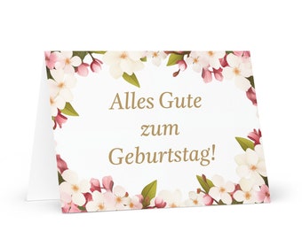 German / Austrian Birthday card Flowers - Austria greeting festive wish colorful floral gift happy for loved one friend him her mom dad