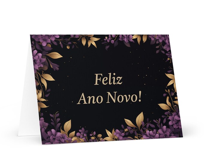 Portugese New Year card - Portugal Holiday Greeting Garden Flowers Celebration Happy Festive Heritage Family Friends 2025 Cheers Holiday