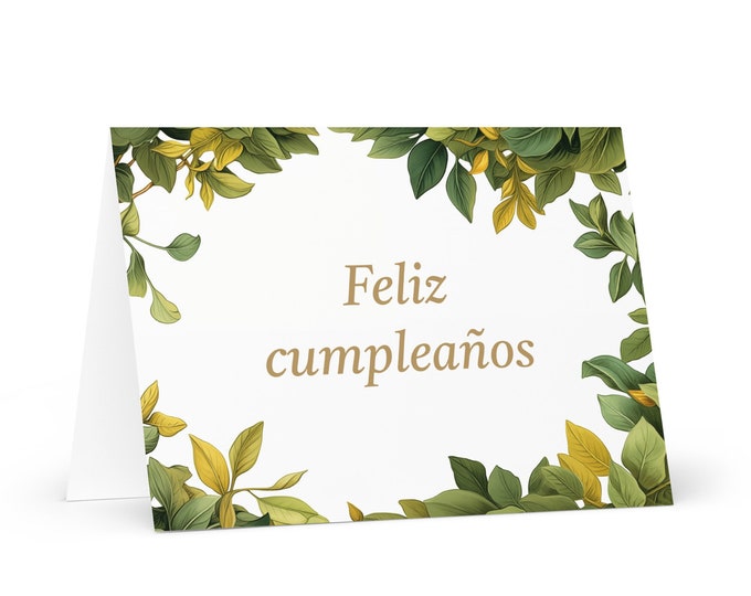 Spanish / Colombian Birthday card Botanical - Colombia greeting festive wish trees plants gift happy for loved one friend him her mother