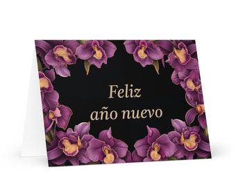 Spanish / Columbian New Year card - Columbia Holiday Greeting Garden Flowers Celebration Happy Festive Heritage Family Friends 2025 Holiday