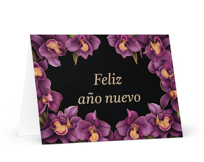 Spanish / Columbian New Year card - Columbia Holiday Greeting Garden Flowers Celebration Happy Festive Heritage Family Friends 2025 Holiday