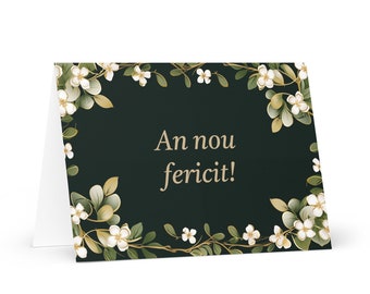 Romanian / Moldovan New Year card - Moldova Holiday Greeting Garden Flowers Celebration Happy Festive Heritage Family Friends 2025 Holiday