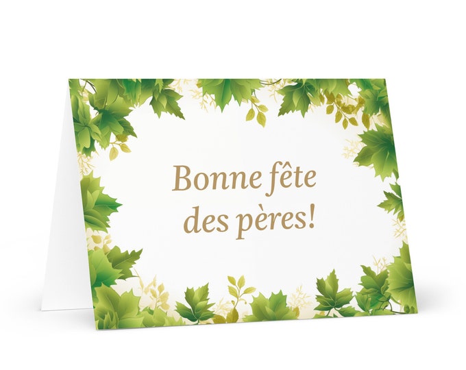 French / Canadian Father's Day card - Canada greeting with colorful trees plants gift for him spouse husband dad father grandfather daddy