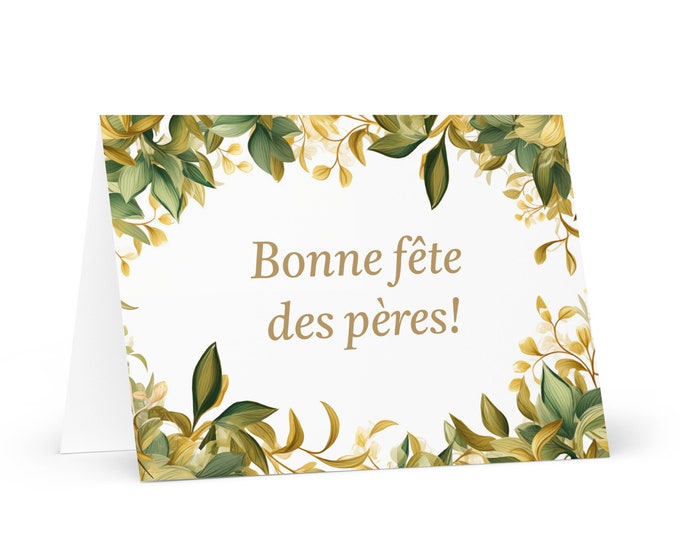 French / Cameroonian Father's Day card - Cameroon greeting with colorful trees plants gift for him spouse husband dad grandfather daddy