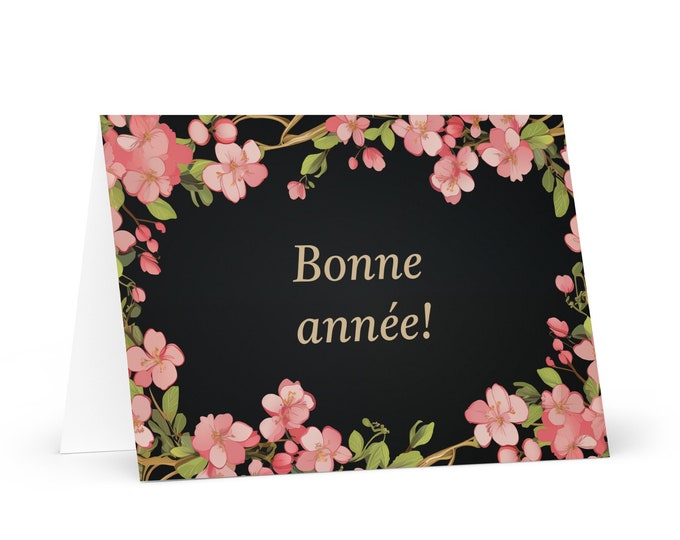 French / Cameroonian New Year card - Cameroon Holiday Greeting Garden Flowers Celebration Happy Festive Heritage Family Friends 2025 Holiday