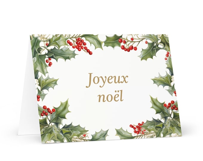 French Christmas card - France Holiday Greeting Tree Celebration Gift Merry Festive Heritage Nativity Bethlehem Christian Catholic