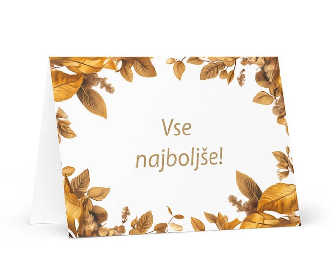 Slovenian Birthday card Botanical - Slovenia greeting festive wish colorful trees plants gift happy for loved one friend him her mom mother