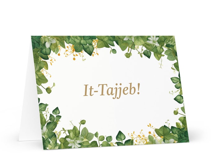 Maltese Birthday card Botanical - Malta greeting festive wish colorful trees plants gift happy for loved one friend him her mom dad mother