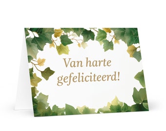 Dutch Birthday card Botanical - Netherlands greeting festive wish colorful trees plants gift happy for loved one friend him her mom mother