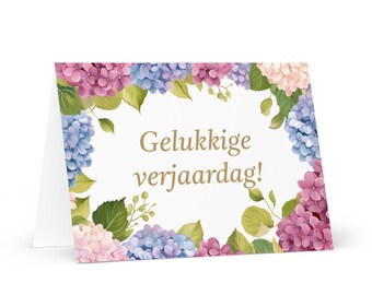 Dutch / Belgian Birthday card Flowers - Belgium greeting festive wish colorful floral gift happy for loved one friend him her mom dad mother