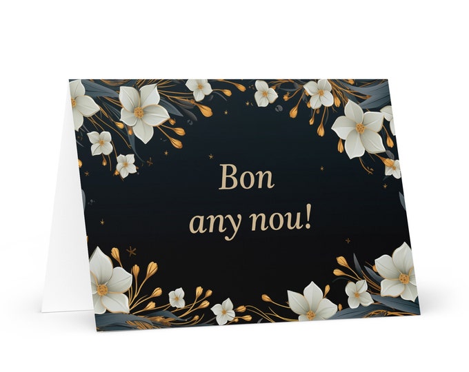Catalan / Andorran New Year card - Andorra Holiday Greeting Garden Flowers Celebration Happy Festive Heritage Family Friends 2025 Holiday