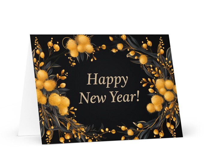 English / Australian New Year card - Australia Holiday Greeting Garden Flowers Celebration Happy Festive Heritage Family 2025 Holiday