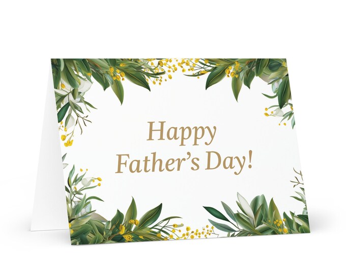 English / Australian Father's Day card - Australia greeting with colorful trees plants gift for him spouse husband dad father grandfather