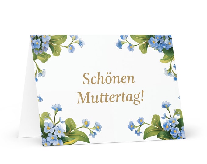German / Swiss Mother's Day card - Switzerland greeting with colorful flowers floral gift for her spouse wife mom grandmother heritage mommy