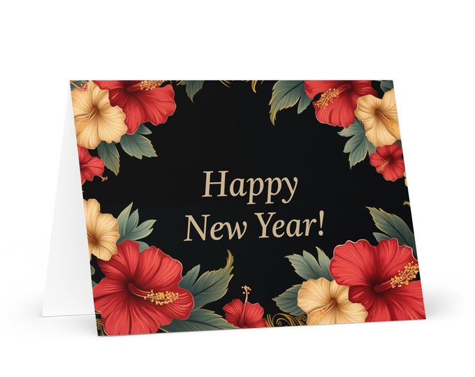English / Antiguan and Barbudan New Year card - Antigua Barbuda Holiday Greeting Garden Flowers Celebration Happy Heritage Family 2025