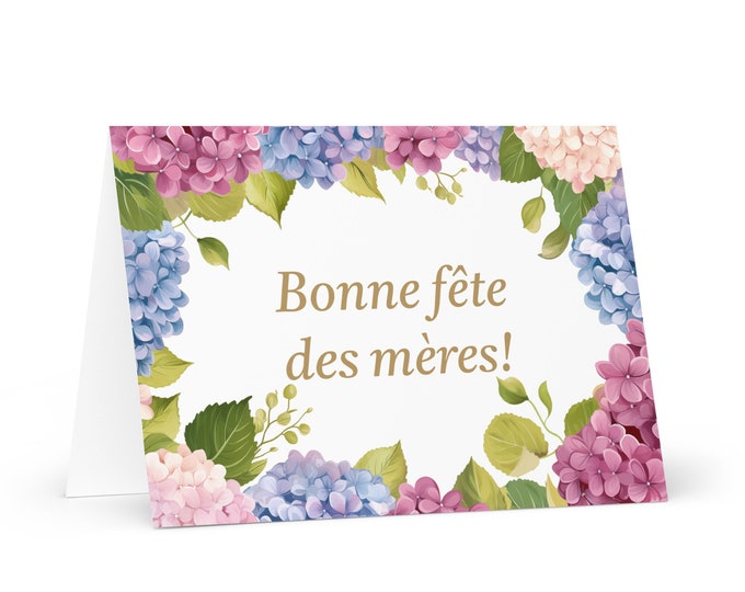 French / Belgian Mother's Day card  - Belgium Flanders greeting with colorful flowers floral gift for her spouse wife mom heritage