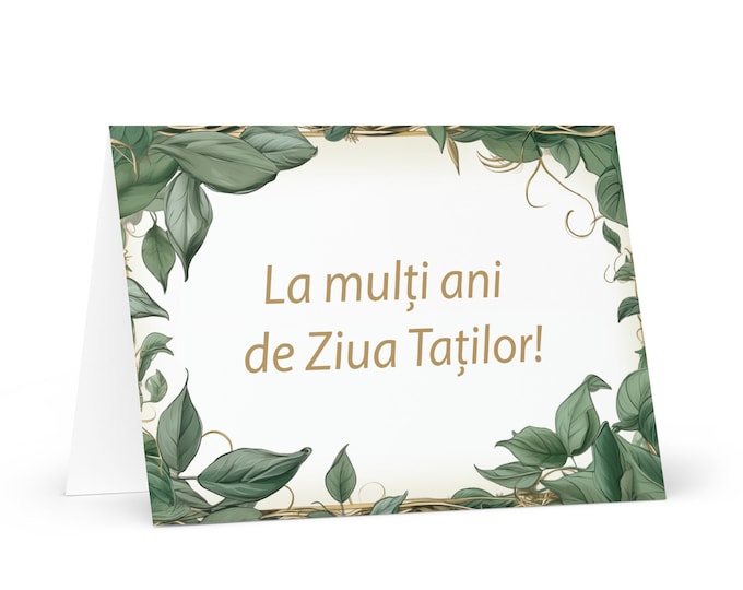 Romanian Father's Day card - Romania greeting with colorful trees plants gift for him spouse husband dad father grandfather daddy fathers