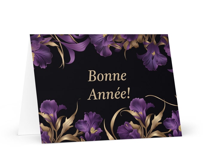 French New Year card - France Holiday Greeting Garden Flowers Celebration Happy Festive Heritage Family Friends 2025 Cheers Holiday