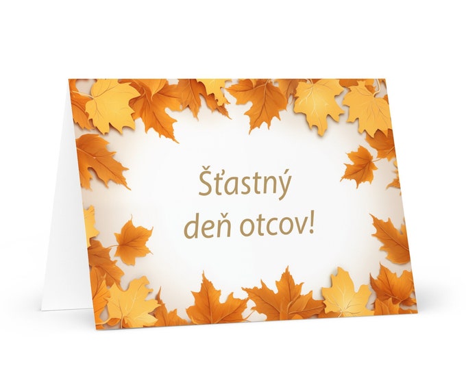 Slovakian Father's Day card - Slovakia greeting with colorful trees plants gift for him spouse husband dad father grandfather daddy fathers