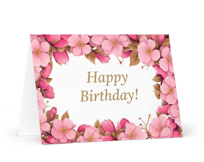 English / Canadian Birthday card Flowers - Canada greeting festive wish colorful floral gift happy for loved one friend him her mom mother