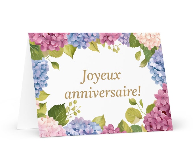 French / Belgian Birthday card Flowers - Belgium greeting festive wish colorful floral gift happy for loved one friend him her mom mother