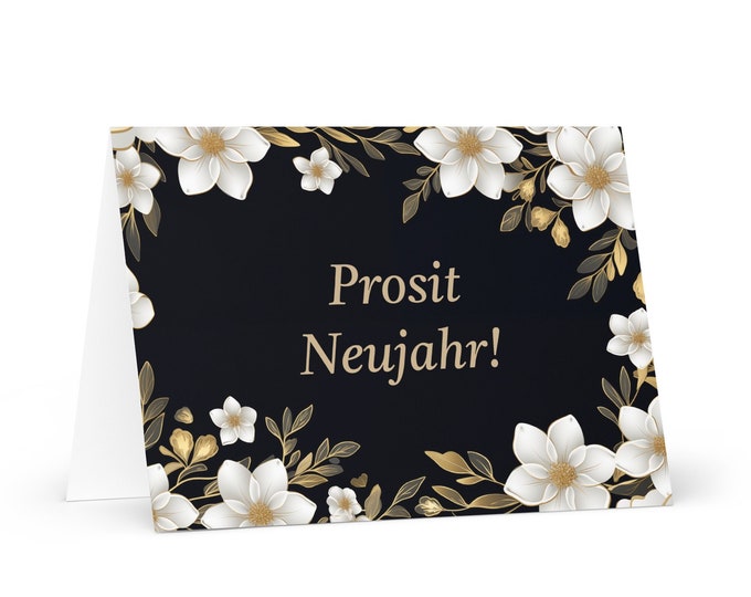 German / Austrian New Year card - Austria Holiday Greeting Garden Flowers Celebration Happy Festive Heritage Family Friends 2025 Holiday