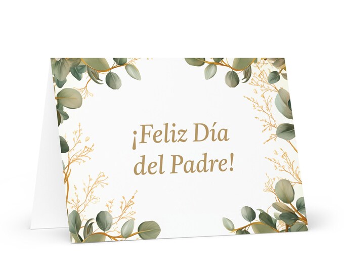 Spanish Father's Day card - Spain greeting with colorful trees plants gift for him spouse husband dad father grandfather daddy fathers