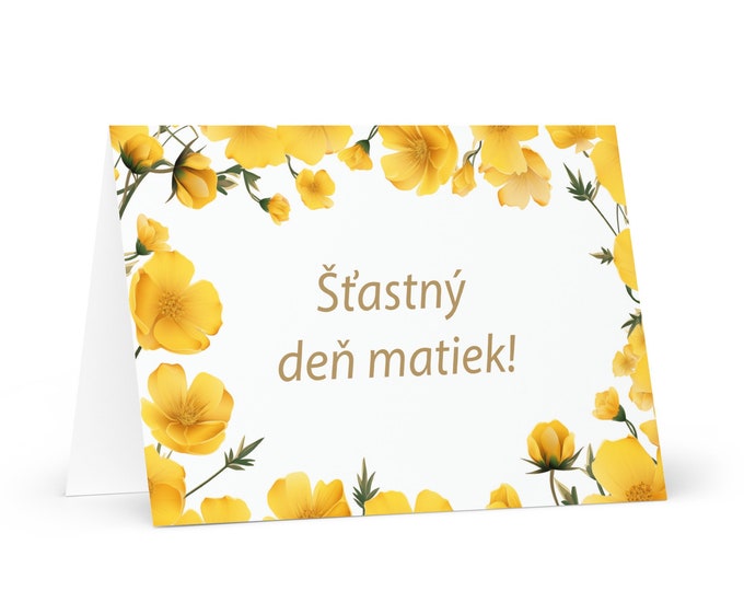 Slovakian Mother's Day card - Slovakia greeting with colorful flowers floral gift for her spouse wife mom mother grandmother love mommy