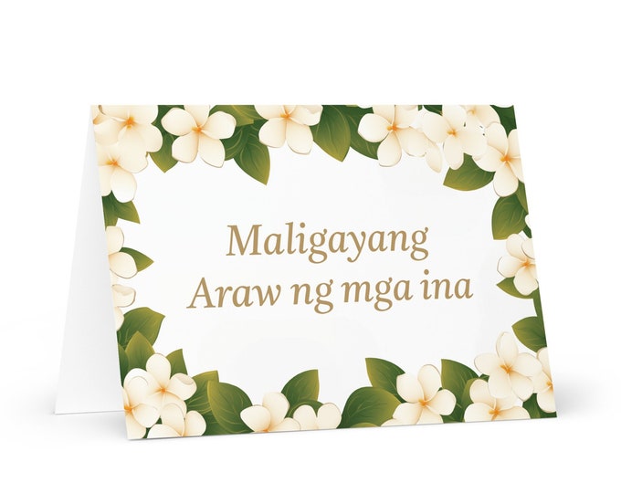 Filipino / Tagalog Mother's Day card - Philippines greeting with colorful flowers floral gift for her spouse wife mom grandmother love mommy