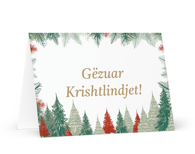 Albanian Christmas card - Albania Holiday Greeting Tree Celebration Gift Merry Festive Heritage Nativity Bethlehem Christian Catholic