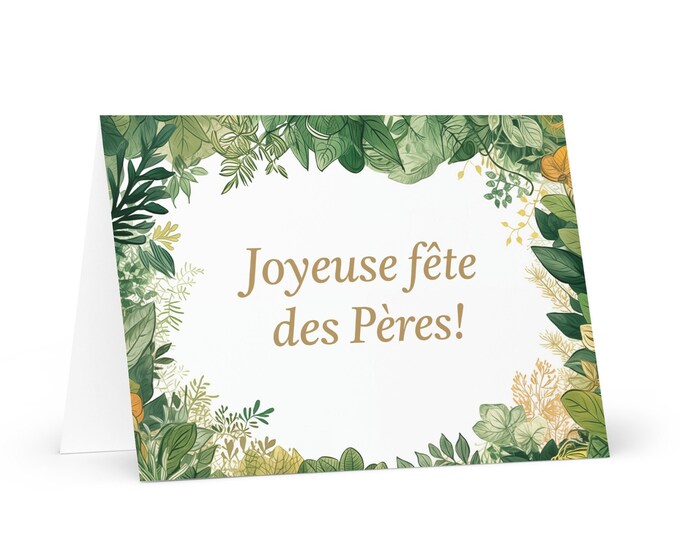 French / Republic of the Congo Father's Day card - greeting with colorful trees plants gift for him spouse husband dad grandfather daddy