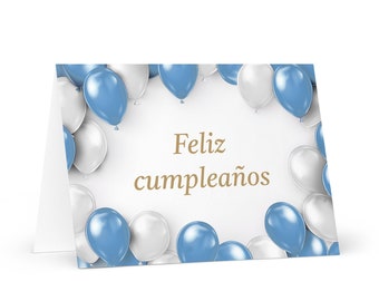 Spanish / Argentinian Birthday card - colorful Argentina greeting festive wish balloon gift happy for loved one friend him her mom dad flag