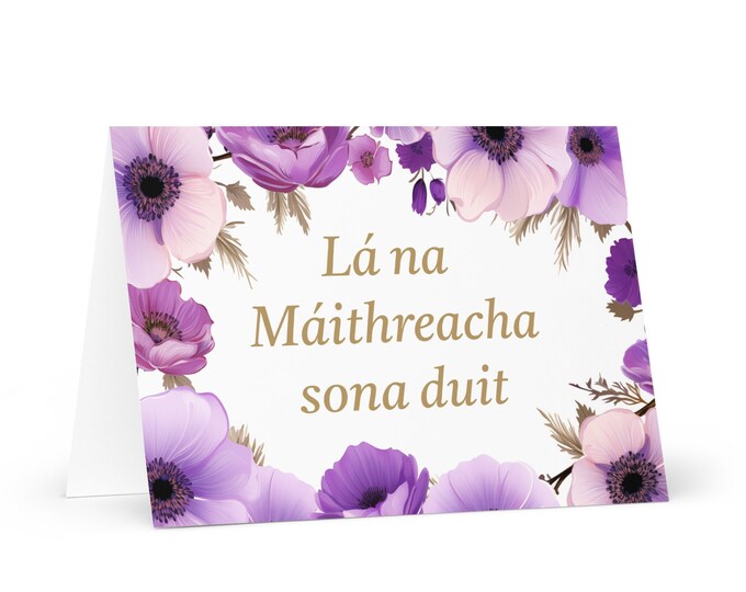 Irish Mother's Day card - Ireland greeting with colorful flowers floral gift for her spouse wife mom mother grandmother love heritage