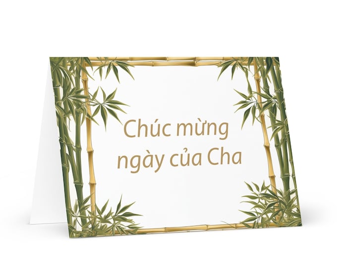 Vietnamese Father's Day card - Vietnam greeting with colorful trees plants gift for him spouse husband dad father grandfather love daddy