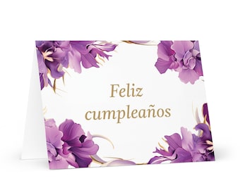 Spanish / Costa Rican Birthday card Flowers - Costa Rica greeting festive wish colorful floral gift happy for loved one friend him her mom