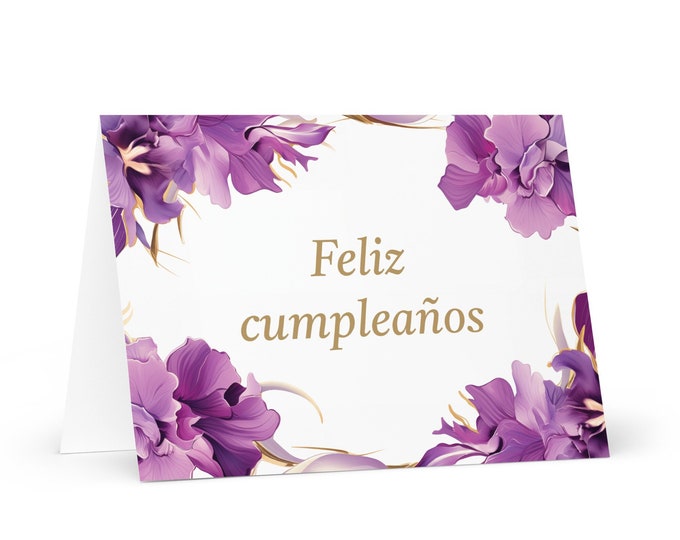 Spanish / Costa Rican Birthday card Flowers - Costa Rica greeting festive wish colorful floral gift happy for loved one friend him her mom