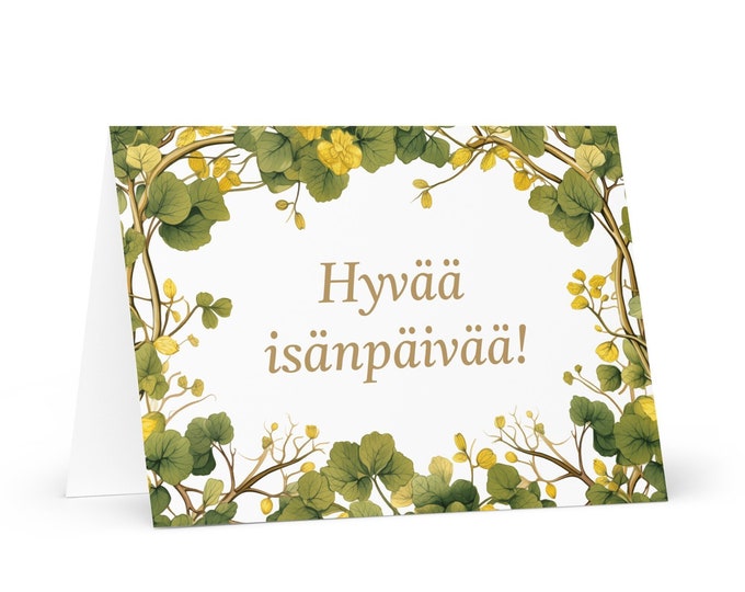 Finnish Father's Day card - Finland greeting with colorful trees plants gift for him spouse husband dad father grandfather love daddy