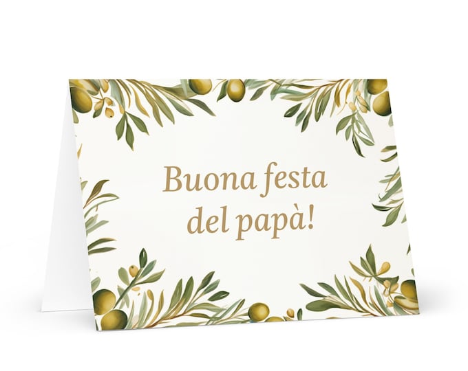 Italian Father's Day card - Italy greeting with colorful trees plants gift for him spouse husband dad father grandfather love daddy